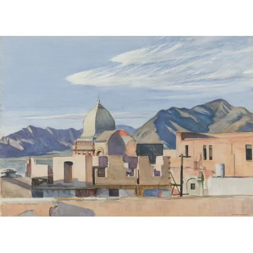 Edward Hopper, Meksikada İnşaat Realizm Sanat Akımları Kanvas Efektli Tablo, Resim Kağıdı Baskısı, Reprodüksiyon ve