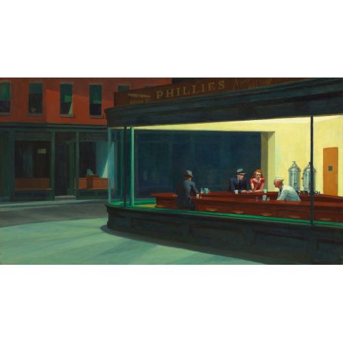 Edward Hopper, Gece Kuşları (Nighthawks) Realizm Sanat Akımları Edward Hopper, Gece Kuşları (Nighthawks) Kanvas Tablo