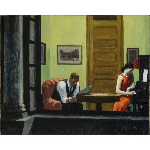 Edward Hopper, Room In New York Realism Art Movements Canvas, Drawing Paper Prints, Reproduction Oil Painting and High Resolution