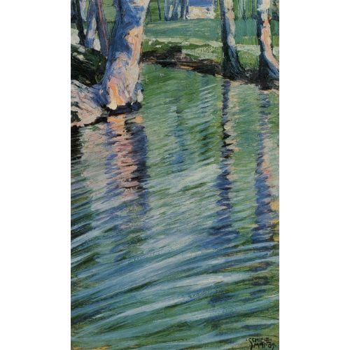 Egon Schiele, Arboles Reflejados En El Estanque Egon Schiele, Arboles Reflejados En El Estanque