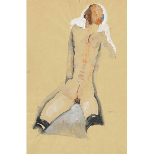 Egon Schiele, Auf Dem Bauch Liegender Frauenakt Egon Schiele, Auf Dem Bauch Liegender Frauenakt