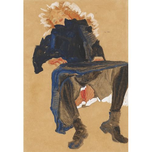Egon Schiele, Liegendes Madchen In Dunkelblauem Kleid Expressionism Art Movements Egon Schiele, Liegendes Madchen In Dunkelblauem