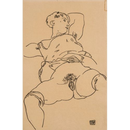 Egon Schiele, Reclining Woman With Raised Chemise Expressionism Egon Schiele, Reclining Woman With Raised Chemise Expressionism Art Movements Egon Schiele, Reclining Woman With Raised
