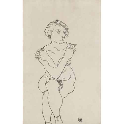 Egon Schiele, Seated Female Nude Arms And Legs Crossed Expressionism Art Movements Egon Schieles Seated Female Nude Arms and