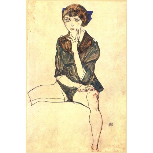 Egon Schiele, Sitting Woman In A Green Blouse Expressionism Art Movements Egon Schiele, Sitting Woman In A Green BlouseEgon