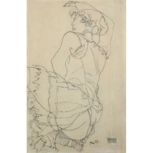 Egon Schiele, Woman In Underclothes With Raised Right Arm Expressionism Egon Schiele, Woman In Underclothes With Raised Right Arm Expressionism Art Movements Egon Schiele, Woman In Underclothes With
