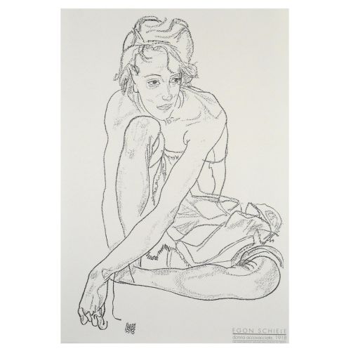 Egon Schiele, 1918 Yılında Çömelmiş Kadın Egon Schiele, 1918 Yılında Çömelmiş Kadın