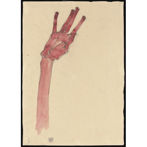 Egon Schiele, Erhobene Rote Hand Expressionism Art Movements Egon Schiele, Erhobene Rote HandEgon Schieles Erhobene Rote Hand