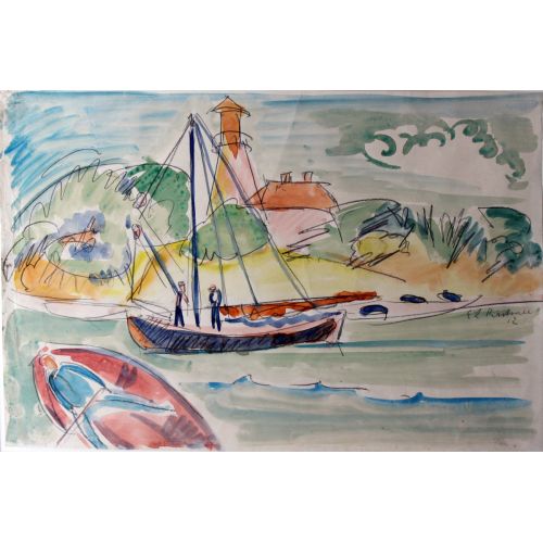 Ernst Ludwig Kirchner, Fehmarnkuste Mit Leuchtturm Ernst Ludwig Kirchner, Fehmarnkuste Mit Leuchtturm