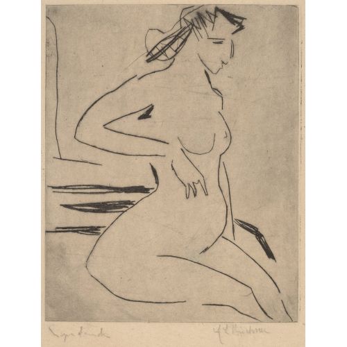 Ernst Ludwig Kirchner, Female Nude Seated Ernst Ludwig Kirchner, Female Nude Seated