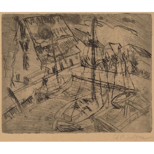 Ernst Ludwig Kirchner, Harbor At Burgstaaken