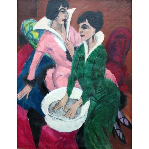Ernst Ludwig Kirchner, Zwei Frauen Mit Waschbecken