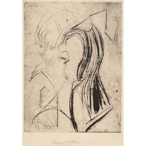 Ernst Ludwig Kirchner, Heads Of Two Girls