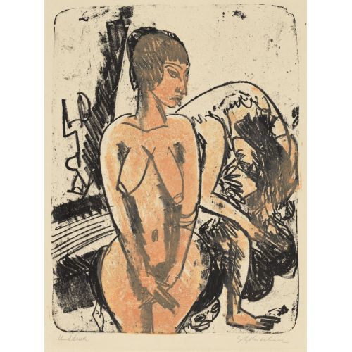 Ernst Ludwig Kirchner, Two Women Expressionism Art Movements Canvas, Drawing Paper Prints, Reproduction Oil Painting and High