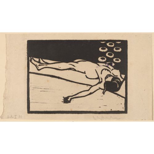 Ernst Ludwig Kirchner, Reclining NudeII Expressionism Art Movements Canvas, Drawing Paper Prints, Reproduction Oil Painting and