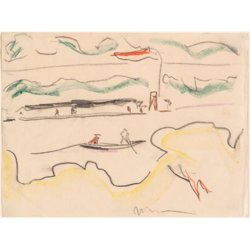 Ernst Ludwig Kirchner, Elbe Landscape Near Dresden Ernst Ludwig Kirchner, Elbe Landscape Near Dresden