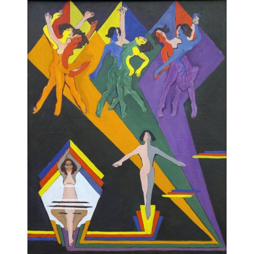 Ernst Ludwig Kirchner, Dancing Girls In Rays Of Color