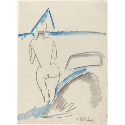 Ernst Ludwig Kirchner, Bather On The Beach Ernst Ludwig Kirchner, Bather On The Beach