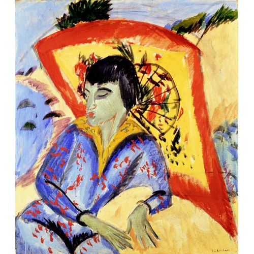 Ernst Ludwig Kirchner, Erna Mit Japanschirm Ernst Ludwig Kirchner, Erna Mit Japanschirm