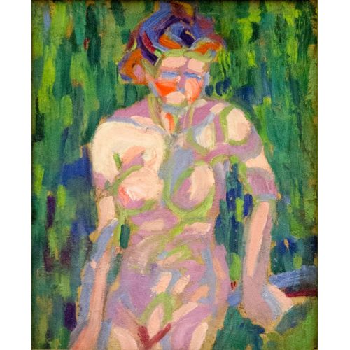 Ernst Ludwig Kirchner, Female Nude With Foliage Shadows Ernst Ludwig Kirchner, Female Nude With Foliage Shadows