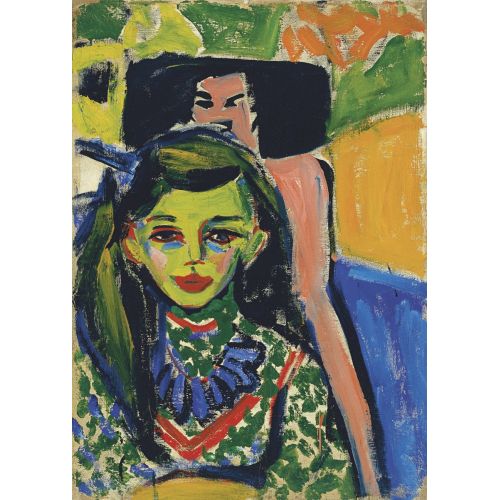 Ernst Ludwig Kirchner, Franzi In Front Of Carved Chair Ernst Ludwig Kirchner, Franzi In Front Of Carved Chair