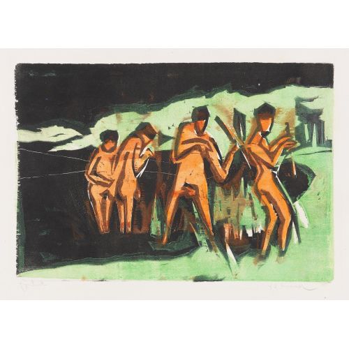 Ernst Ludwig Kirchner, Bathers Throwing Reeds Ernst Ludwig Kirchner, Bathers Throwing Reeds