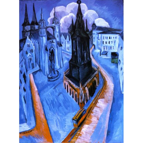 Ernst Ludwig Kirchner, Der Rote Turm In Halle