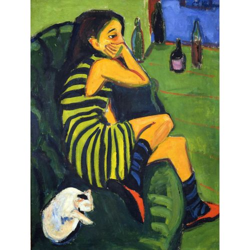 Ernst Ludwig Kirchner, Marcella Expressionism Art Movements Canvas, Drawing Paper Prints, Reproduction Oil Painting and High