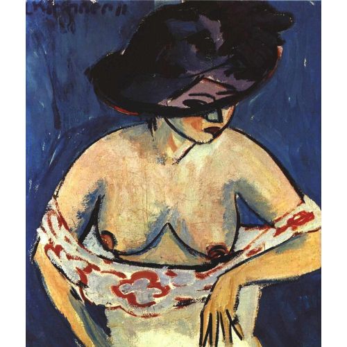 Ernst Ludwig Kirchner, Female Nude With A Hat Ernst Ludwig Kirchner, Female Nude With A Hat
