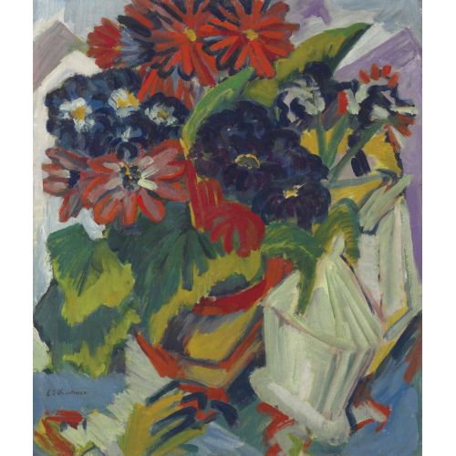 Ernst Ludwig Kirchner, Blumentopf Und Zuckerdose, Blumen Ernst Ludwig Kirchner, Blumentopf Und Zuckerdose, Blumen
