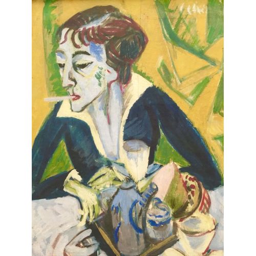 Ernst Ludwig Kirchner, Erna With Cigarette Ernst Ludwig Kirchner, Erna With Cigarette