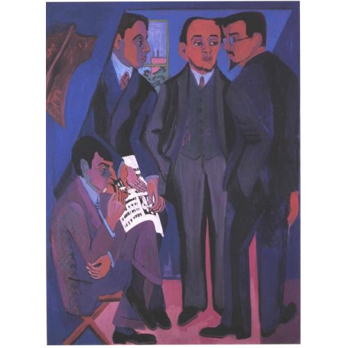 Ernst Ludwig Kirchner, Bir Sanatçı Grubu Dışavurumculuk Sanat Akımları Kanvas Efektli Tablo, Resim Kağıdı Baskısı
