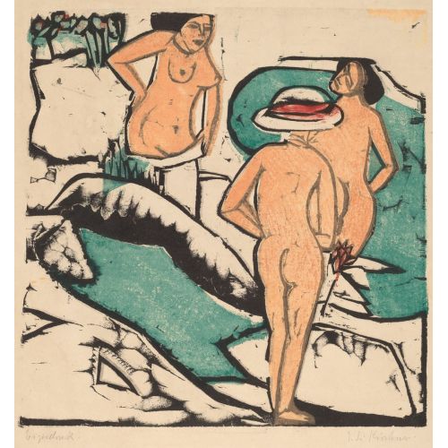 Ernst Ludwig Kirchner, Women Bathing Between White Stones
