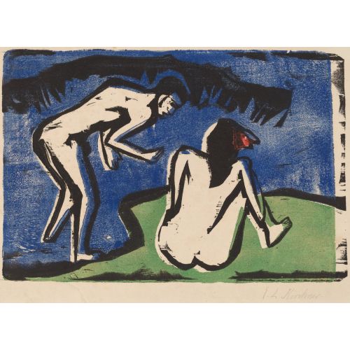 Ernst Ludwig Kirchner, Bathing Couple Ernst Ludwig Kirchner, Bathing Couple
