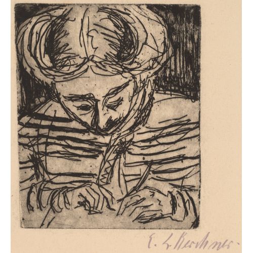 Ernst Ludwig Kirchner, Young Girl Drawing