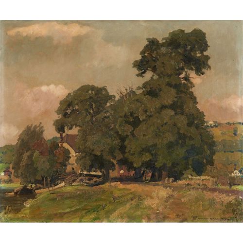 Eugen Bracht, Boathouse On The Ruhr