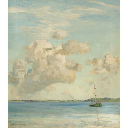 Eugen Bracht Abendwolken Romance Art Movements Canvas, Drawing Paper Prints, Reproduction Oil Painting and High Resolution Image