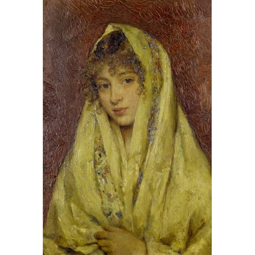 Eugene De Blaas, Sarı Şallı Kız Eugene De Blaas, Sarı Şallı Kız