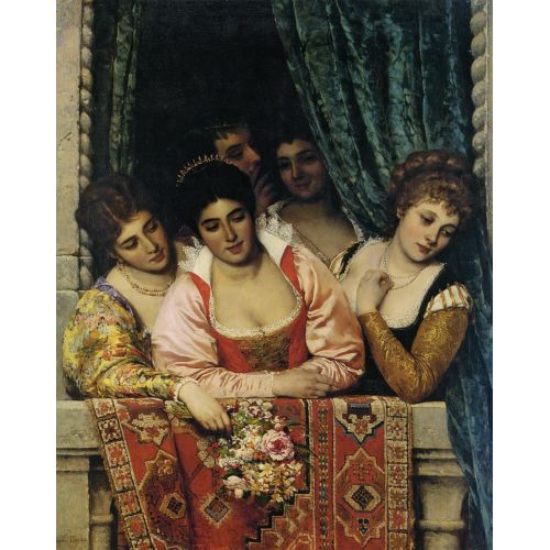 Eugene De Blaas, Kadınlar Balkonda Eugene De Blaas, Kadınlar Balkonda