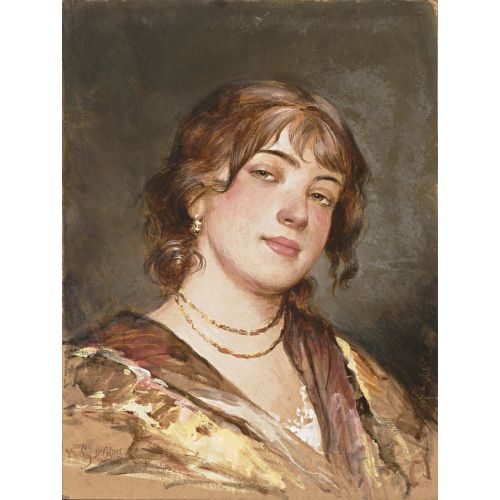 Eugene De Blaas, Genç Bir İtalyan Kadın Portresi Eugene De Blaas, Genç Bir İtalyan Kadın Portresi