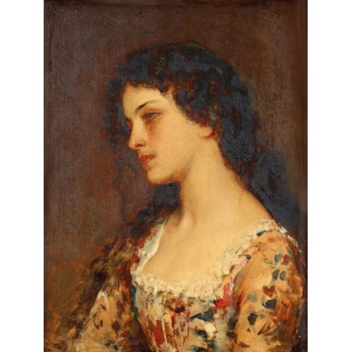 Eugene De Blaas, Genç Bir Bayan Portresi Eugene De Blaas, Genç Bir Bayan Portresi
