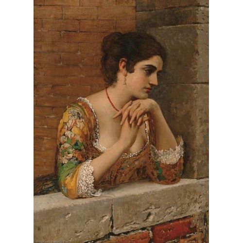 Eugene De Blaas, Balkonda Venedik Güzeli
