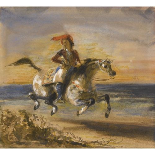 Eugene Delacroix, A Greek Horseman Eugene Delacroix, A Greek Horseman