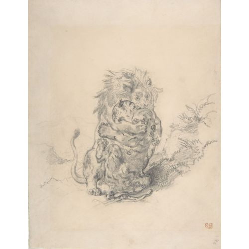 Eugene Delacroix, A Lion And A Tiger Fighting Eugene Delacroix, A Lion And A Tiger Fighting
