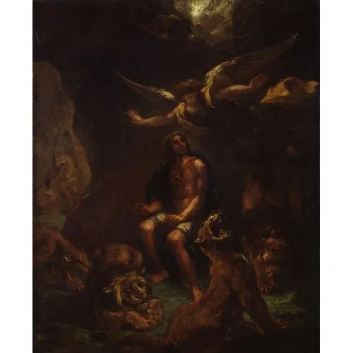 Eugène Delacroix, Daniel in the Lions Den Romance Art Movements Eugène Delacroix, Daniel in the Lions Den, Romance, can be