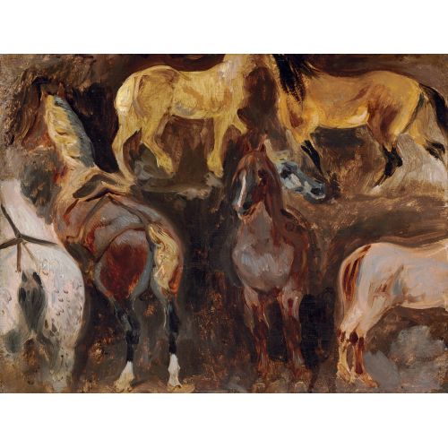 Eugene Delacroix, Etude De Chevaux