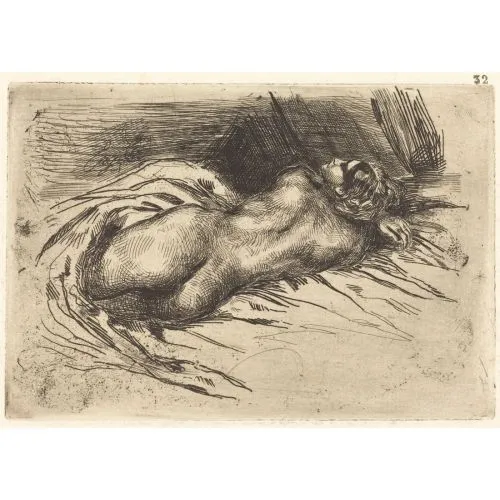 Eugène Delacroix, Arkadan Görülen Kadın Çalışması Romantizm Sanat Akımları Eugène Delacroix, Arkadan Görülen Kadın