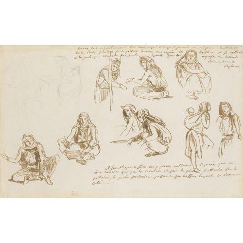Eugene Delacroix, Etude De Personnages Arabes