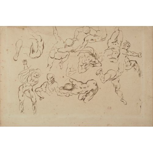 Eugène Delacroix, Étude dhommes nus daprès lantique Romance Art Movements Eugène Delacroix, Étude dhommes nus daprès