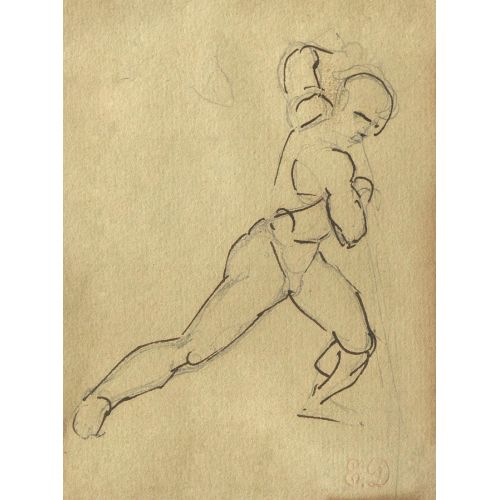 Eugene Delacroix, Etude Preliminaire De Nautonier Pour La Barque De Dante